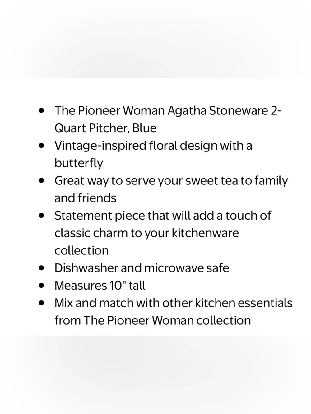 🌺 New The Pioneer Woman Agatha Country Blue Pitcher & Bowl - 2-Pieces